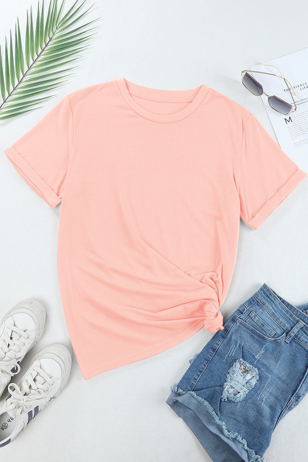 Pink Easter Rabbit Print Round Neck Casual Tee - Blu Pepper Boutique
