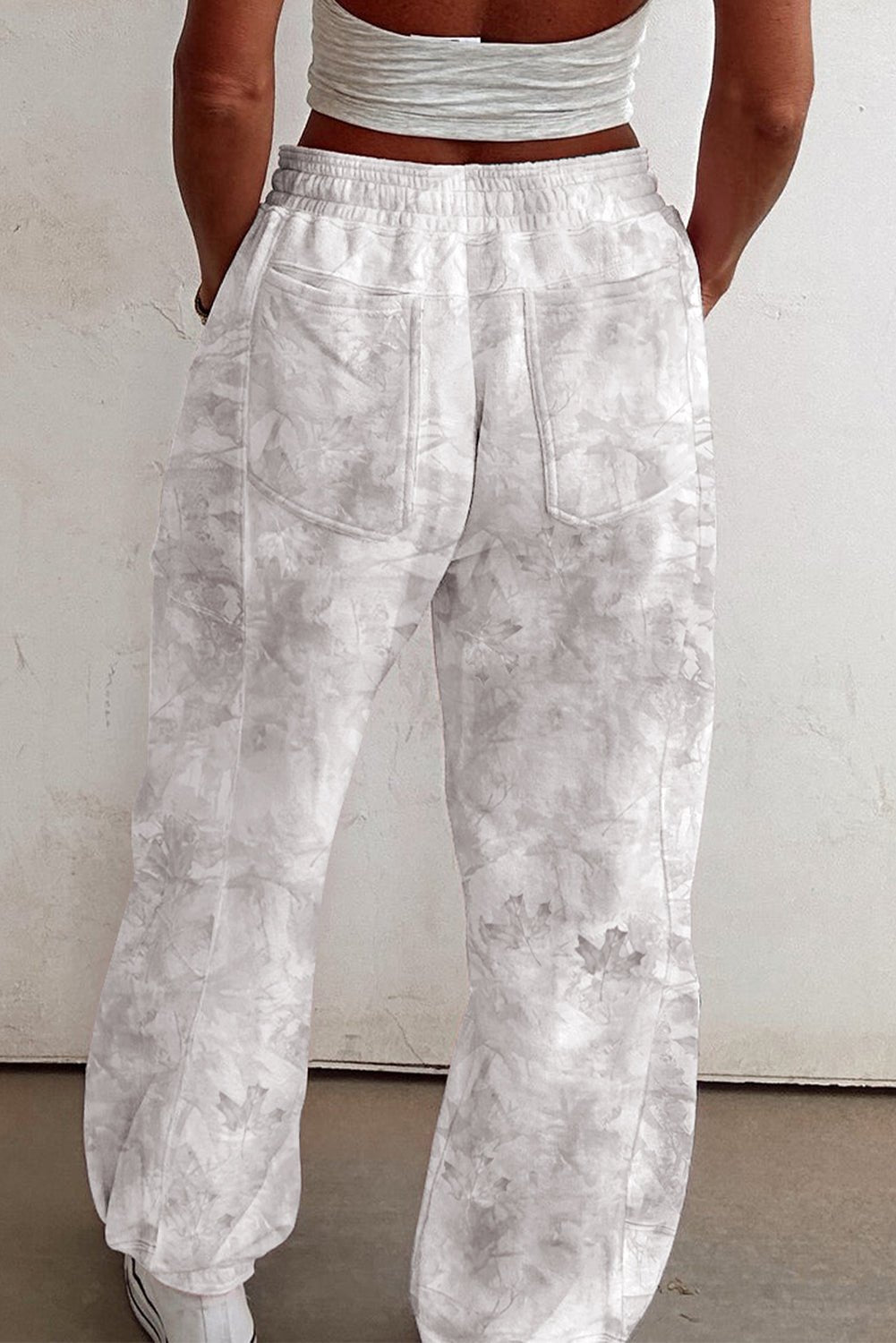 Beige Camo Print Baggy Drawstring Jogger Sweatpants - Blu Pepper Boutique