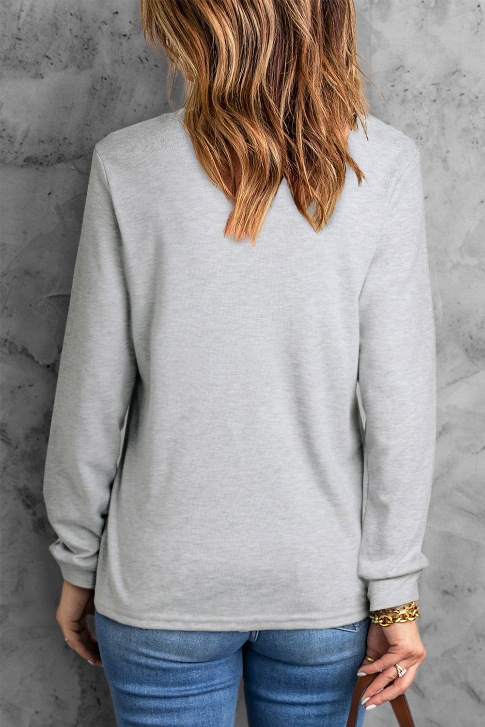 Gray MOM STER Halloween Pumpkin Graphic Crew Neck Top