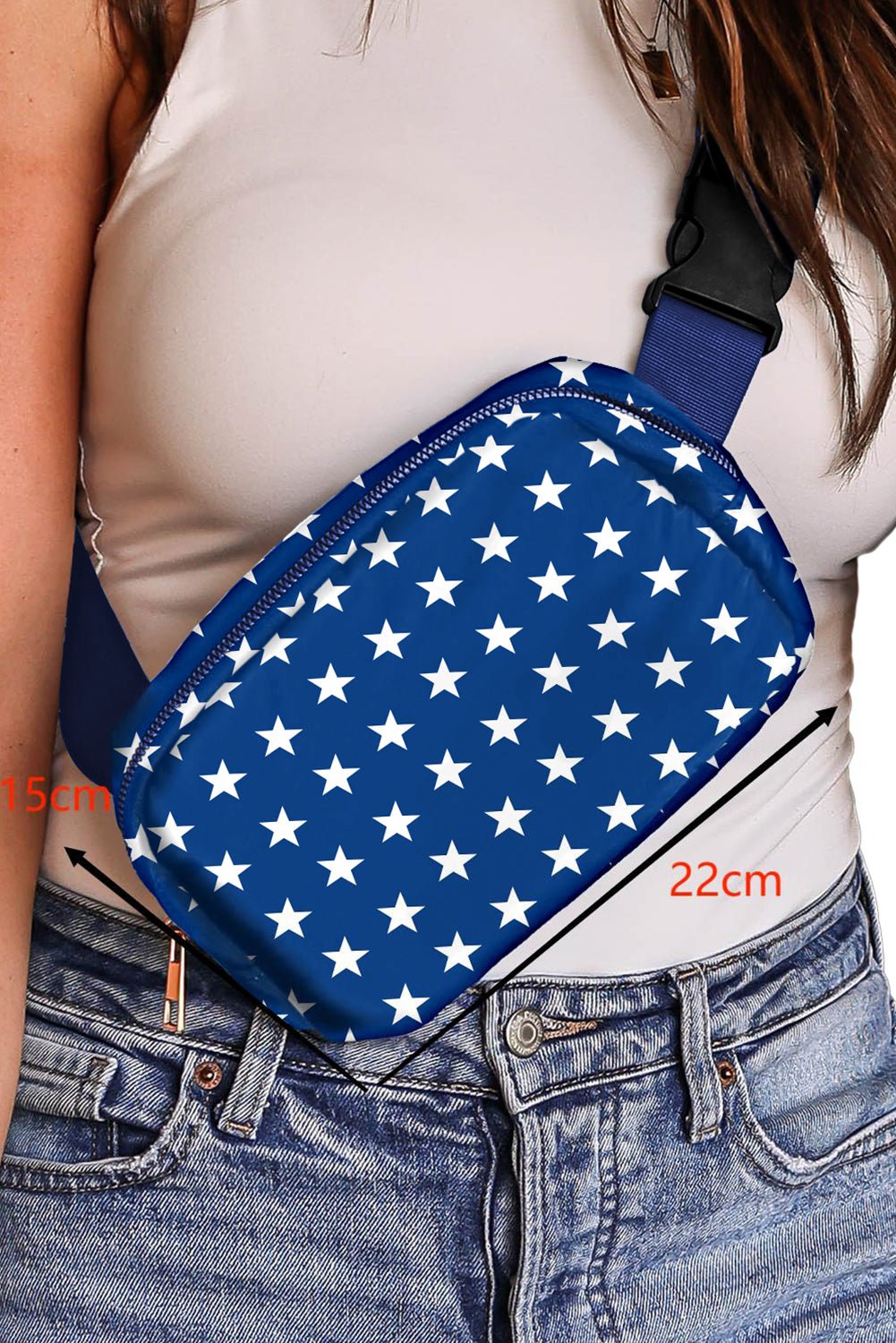 Bluing Independent Day Flag Star Printed Crossbody Bag - Blu Pepper Boutique