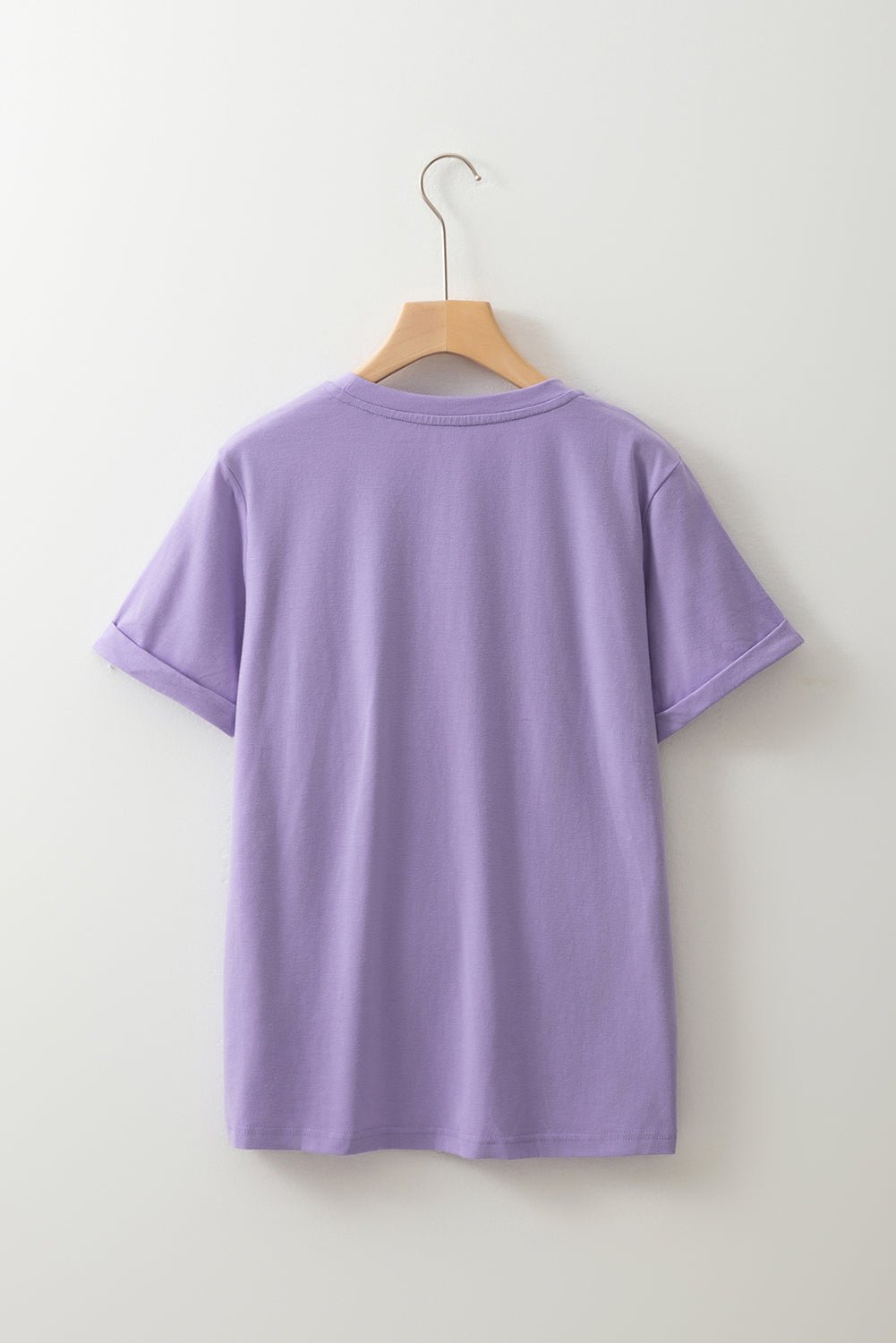 Wisteria Spooky Sequin Letter Patched Cotton Blend T Shirt - Blu Pepper Boutique
