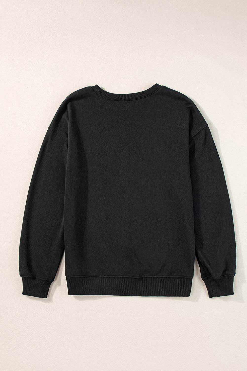Black Halloween Bowknot Ghost Pumpkin Graphic Crewneck Sweatshirt