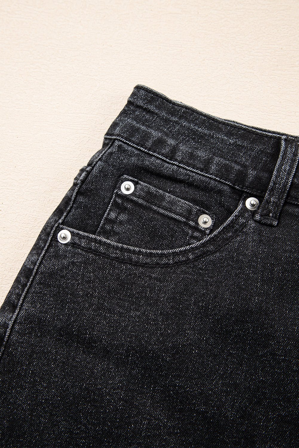 Carbon Grey Mineral Wash Ripped Raw Hem Denim Mini Skirt - Blu Pepper Boutique