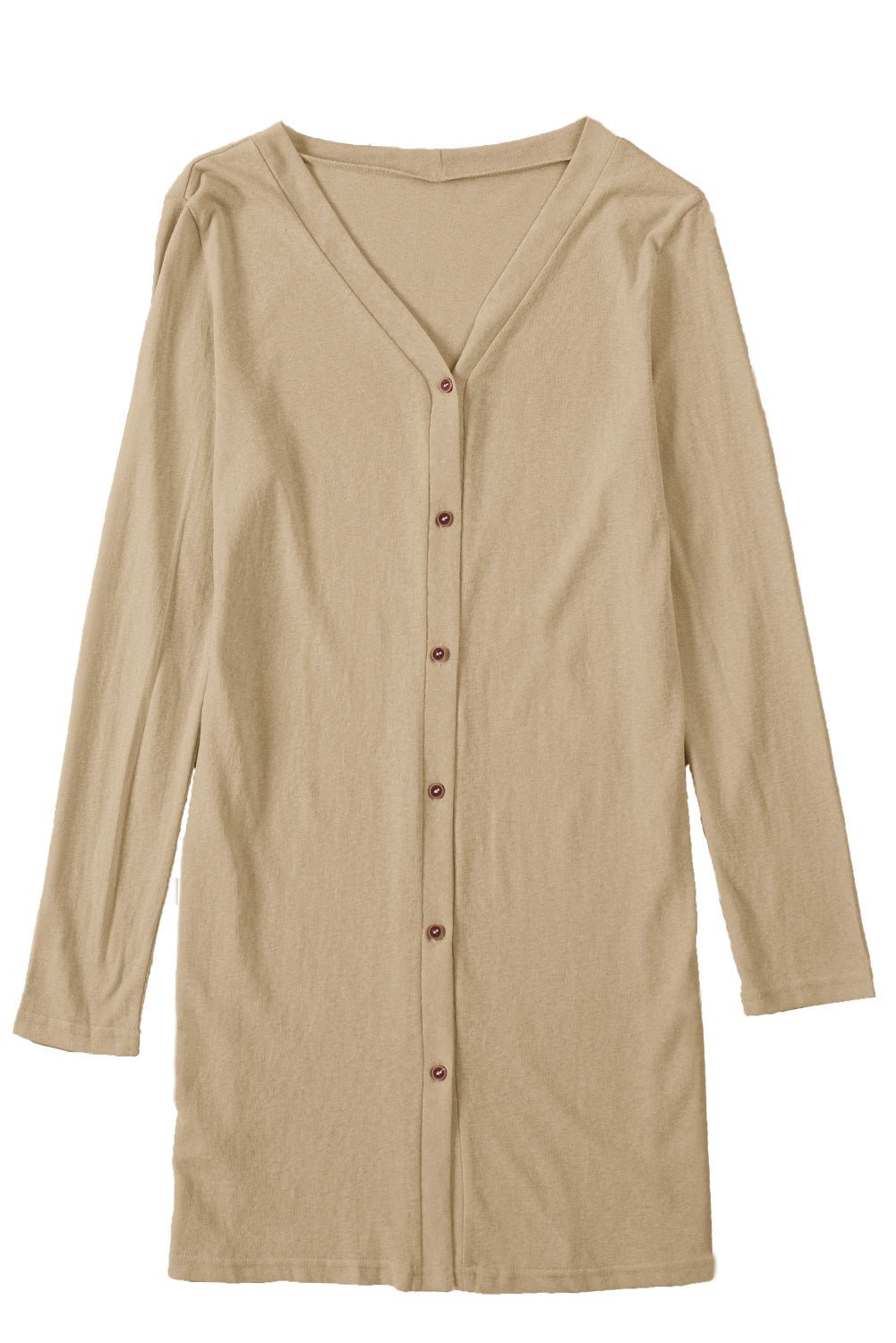 Solid Color Open-Front Buttons Cardigan - Blu Pepper Boutique