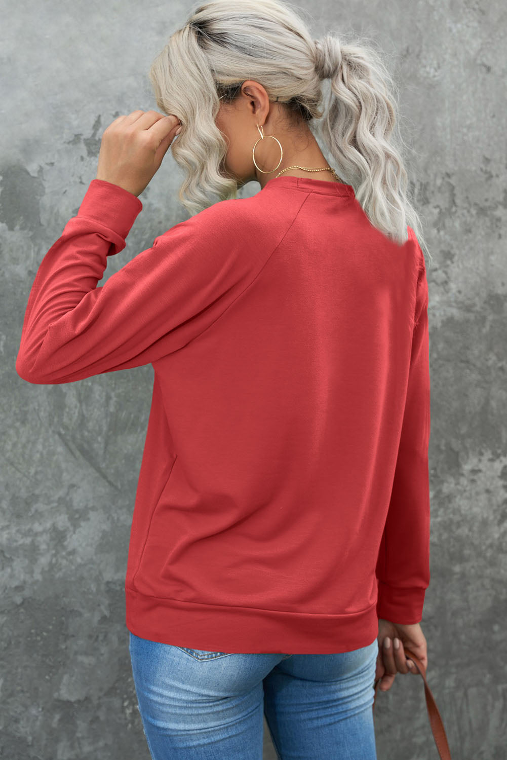 Red Simple Heart Graphic Valentine\'s Sweatshirt