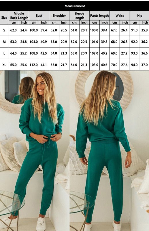 Casual Knit Two-Piece Lounge Set - Blu Pepper Boutique