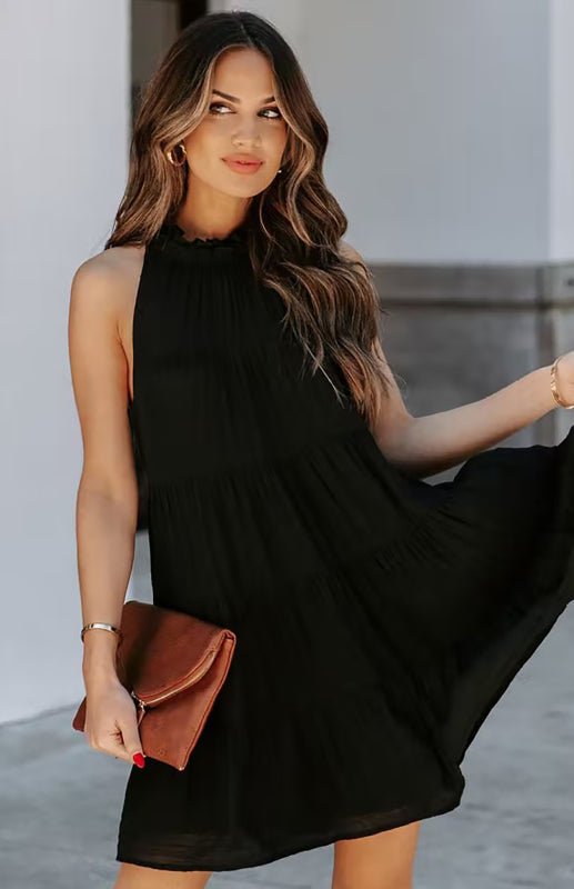 Women's Solid Color Sleeveless Loose Dress - Blu Pepper Boutique