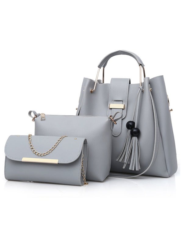 Handbag Fashion One Shoulder Bucket Ladies Luggage Bag Three-Piece Set - Blu Pepper Boutique