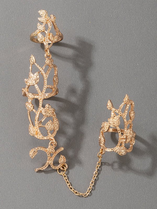 Exaggerated personality ring flower chain temperament fashion hollow carved with ring jewelry - Blu Pepper Boutique