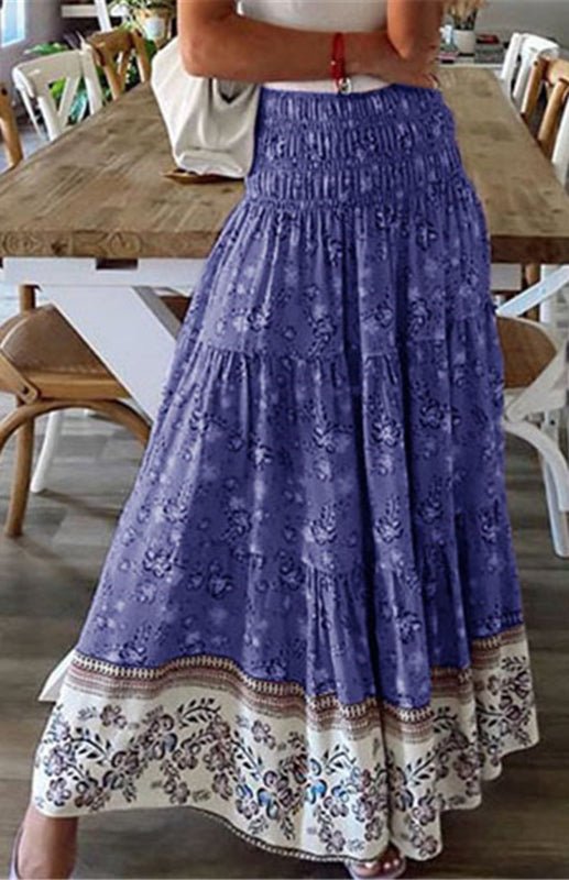 Ladies Casual Fashion Boho Print Skirt - Blu Pepper Boutique