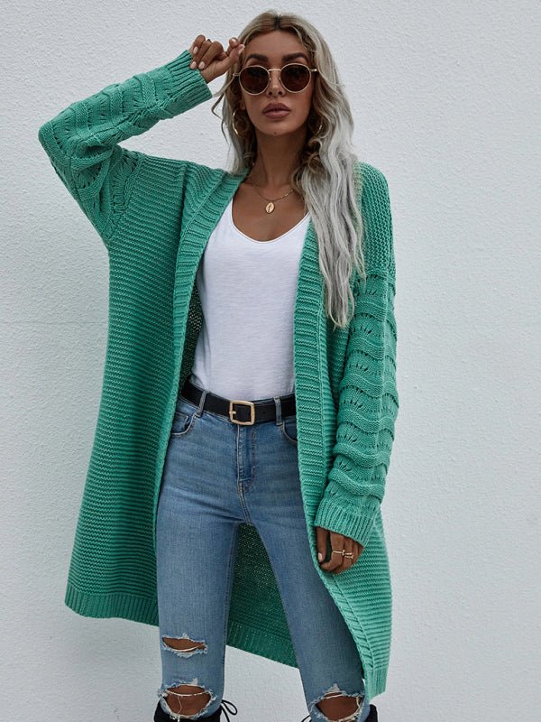 Women's Open Knit Long Sleeve Cardigan - Blu Pepper Boutique