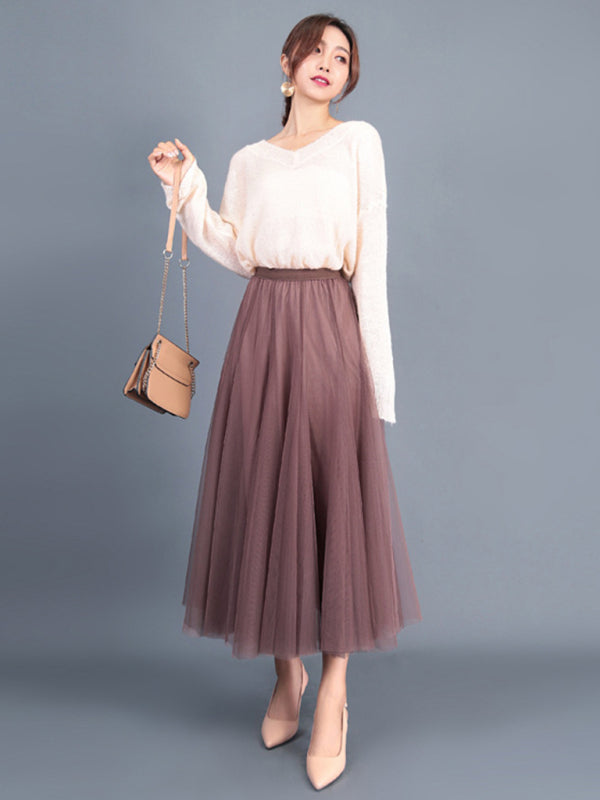 Women's A-Line Skirt Mid Length Skirt
