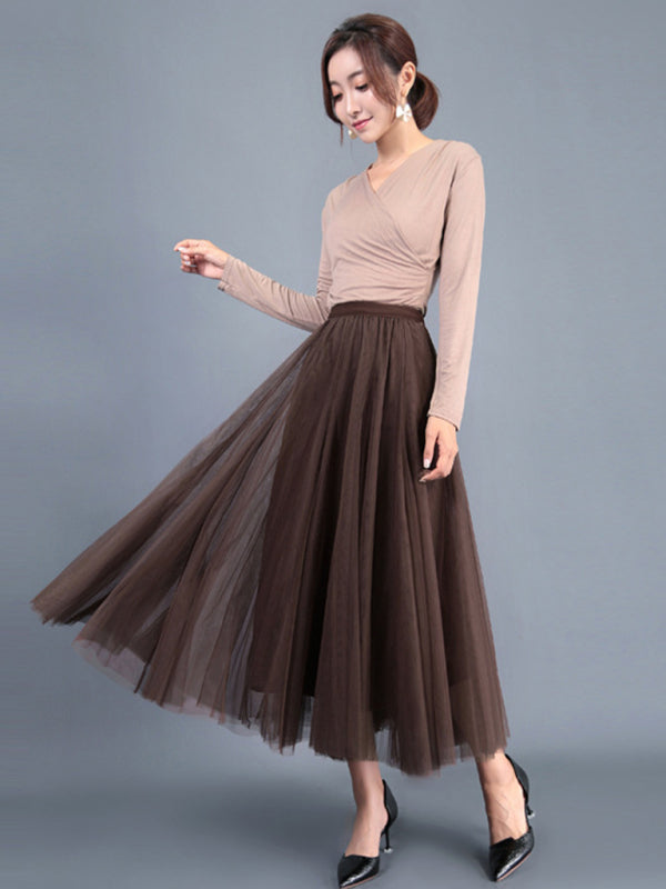 Women's A-Line Skirt Mid Length Skirt