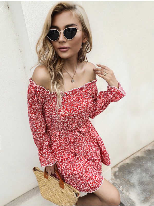 New product long -sleeved long -sleeved base fashion dress