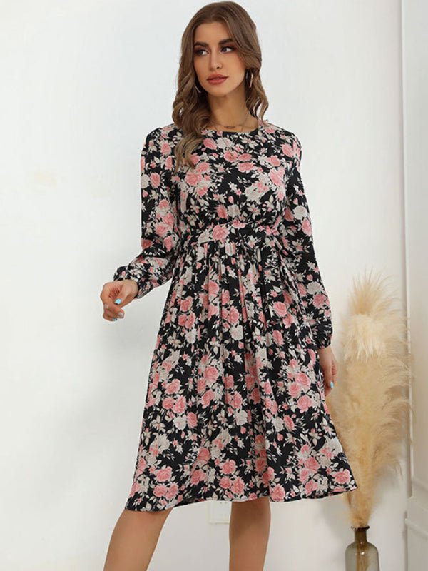 New product long -sleeved long -sleeved base fashion dress - Blu Pepper Boutique