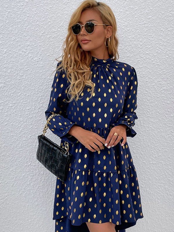 Women's long -sleeved casual fashion versatile dress - Blu Pepper Boutique