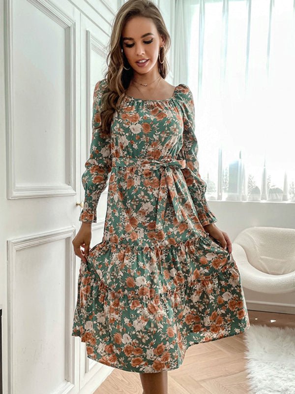 New product long -sleeved long -sleeved base fashion dress - Blu Pepper Boutique