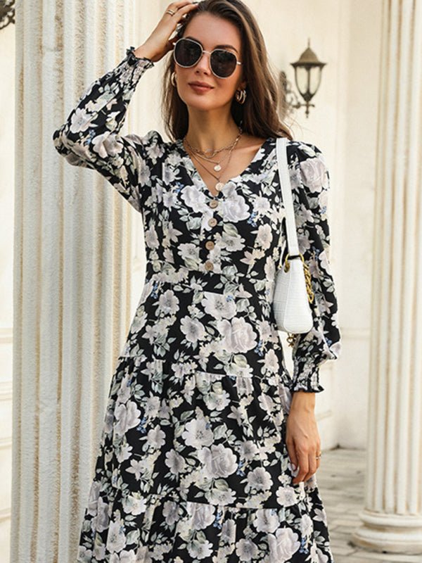 Women's long -sleeved new product fashion and comfortable dress - Blu Pepper Boutique