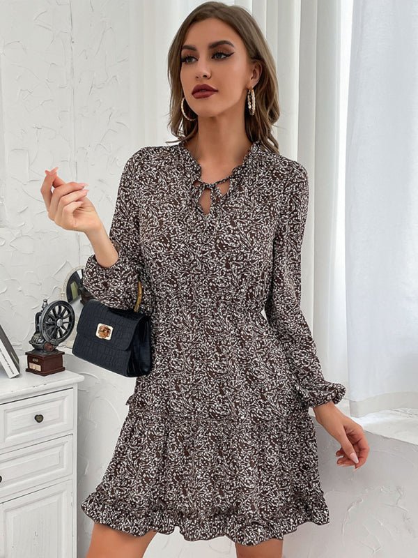 Women's long -sleeved casual fashion versatile dress - Blu Pepper Boutique