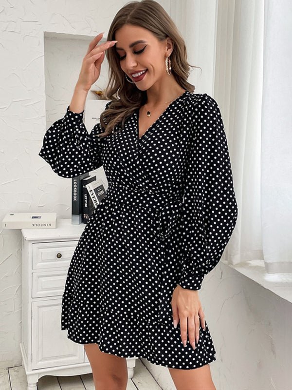 Fashion women's long -sleeved bottoming wild dress - Blu Pepper Boutique