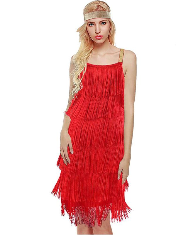 Paneled Tassel Sleeveless A-Line Skirt Dress - Blu Pepper Boutique
