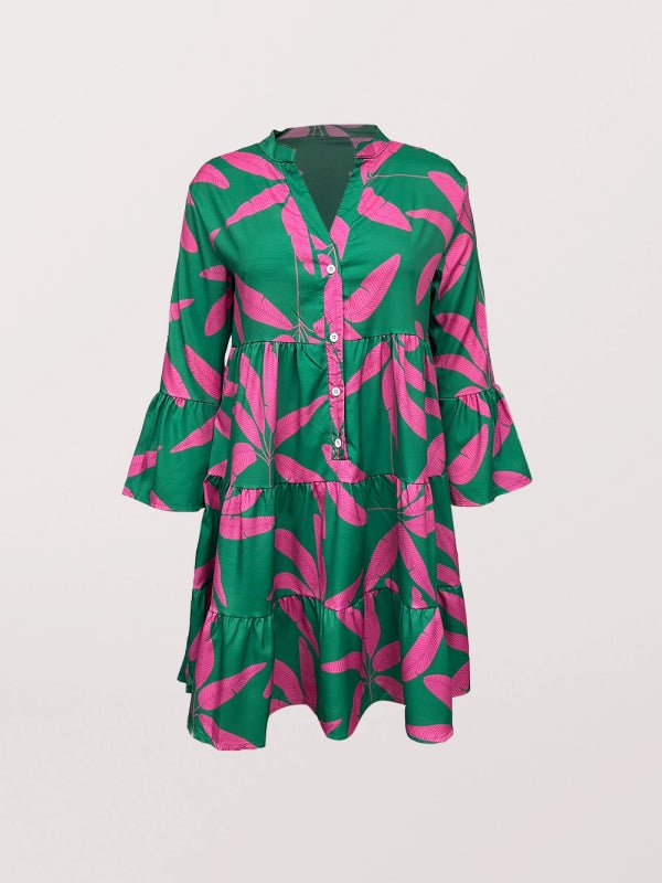 Women's Floral Print Babydoll Dress - Blu Pepper Boutique