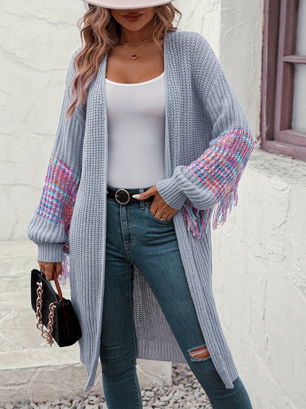 Women's Fringe Knit Sweater Knitted Sweater - Blu Pepper Boutique