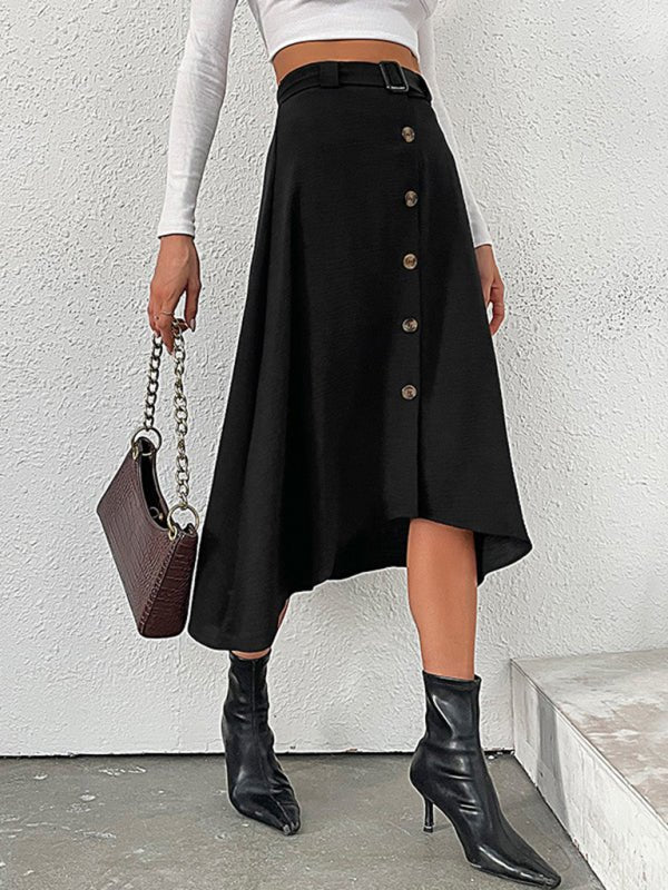 New women's solid color mid-length skirt - Blu Pepper Boutique