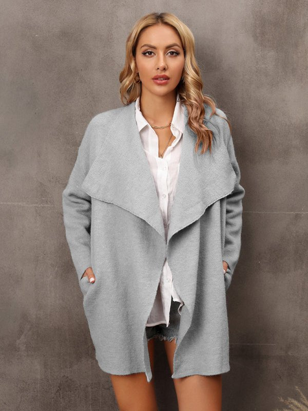 New women's long section personality fashion temperament OL Tongle knitted coat - Blu Pepper Boutique