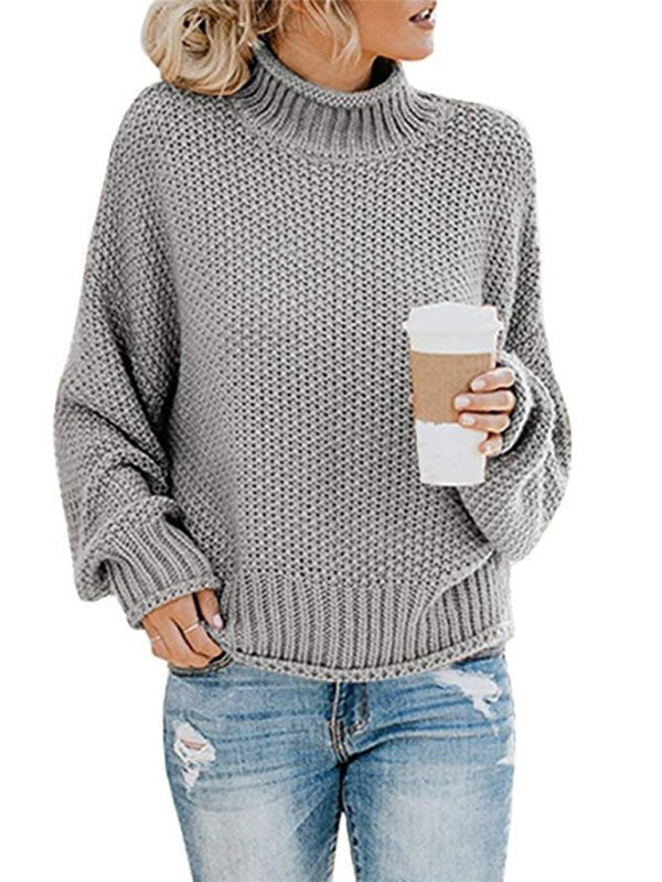 New Fashionable Contrast Color Knitted Sweater Cardigan Jacket Sweater - Blu Pepper Boutique