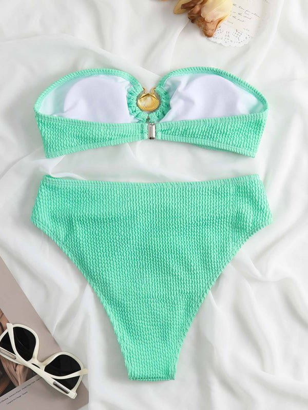 New women's sexy wave pattern split swimsuit bikini - Blu Pepper Boutique