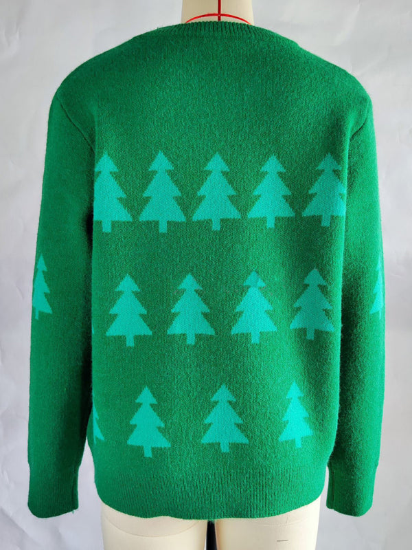 New Christmas tree jacquard Christmas casual pullover knitted sweater