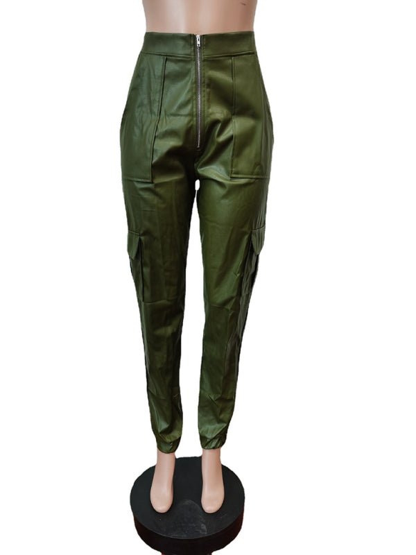 Women's Fashionable Multiple Pocket Cargo Pants - Blu Pepper Boutique