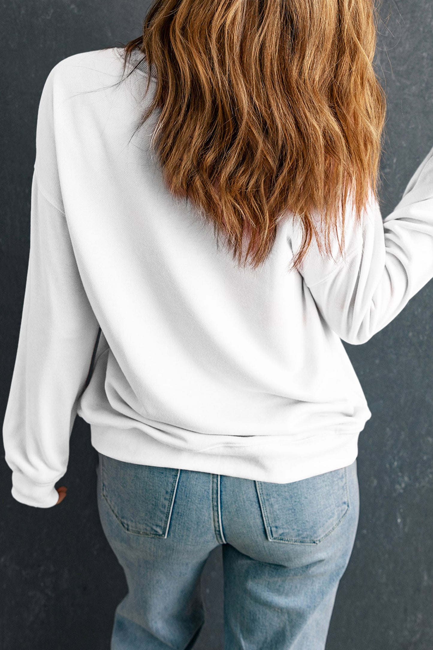 White Sequin Bat Pullover Drop Shoulder Halloween Sweatshirt - Blu Pepper Boutique