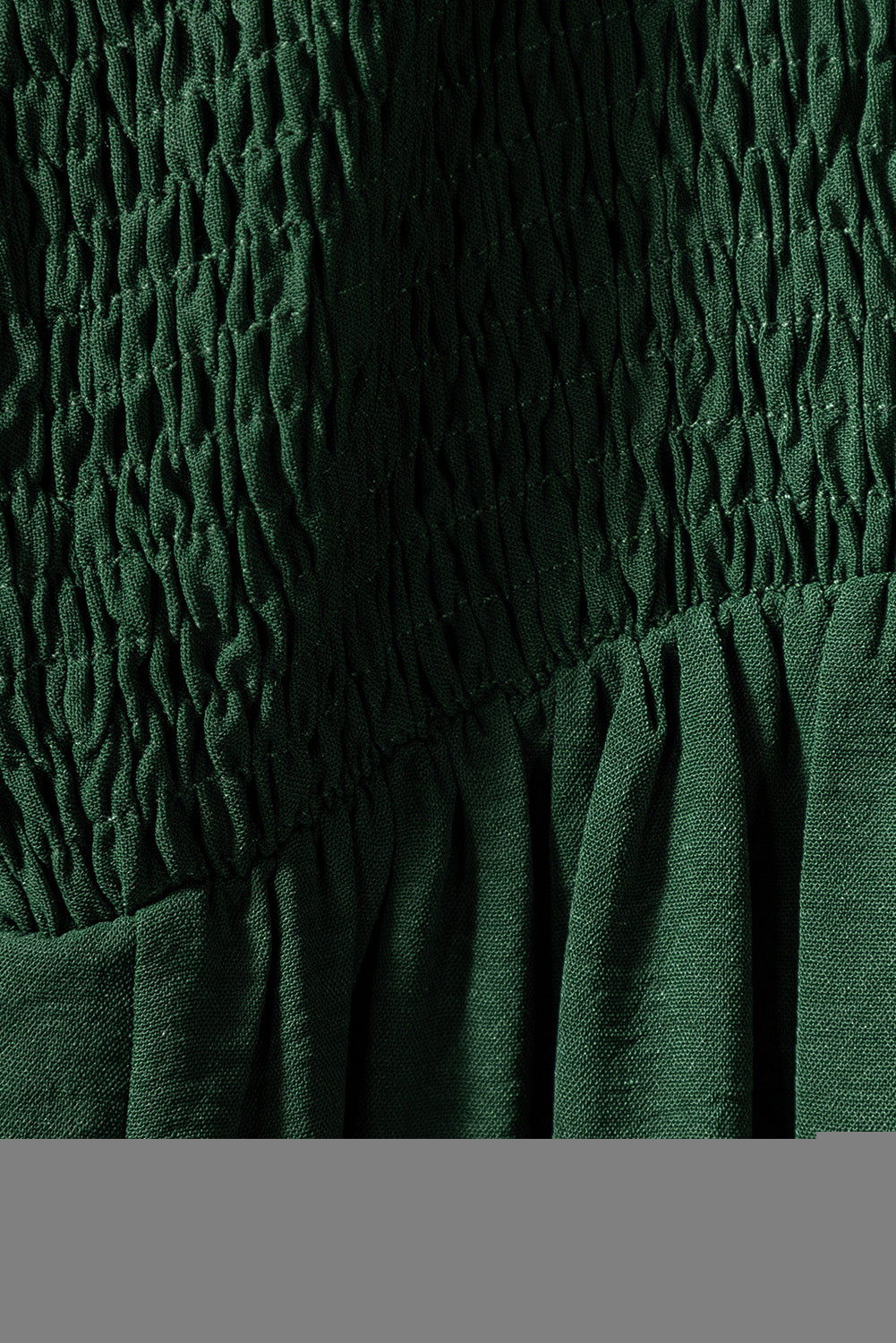 Green Smocked Sleeveless Wide Leg Jumpsuit with Pockets