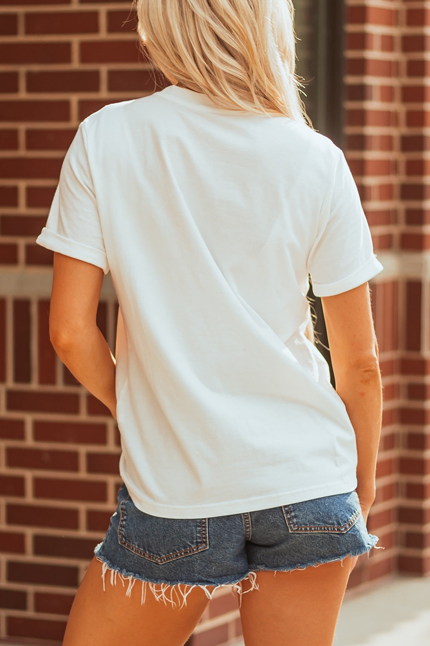White hello fall Embroidered Pumpkin Hello Casual Round Neck T Shirt - Blu Pepper Boutique