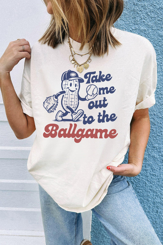 White Take me out to the Ballgame Casual Tee - Blu Pepper Boutique