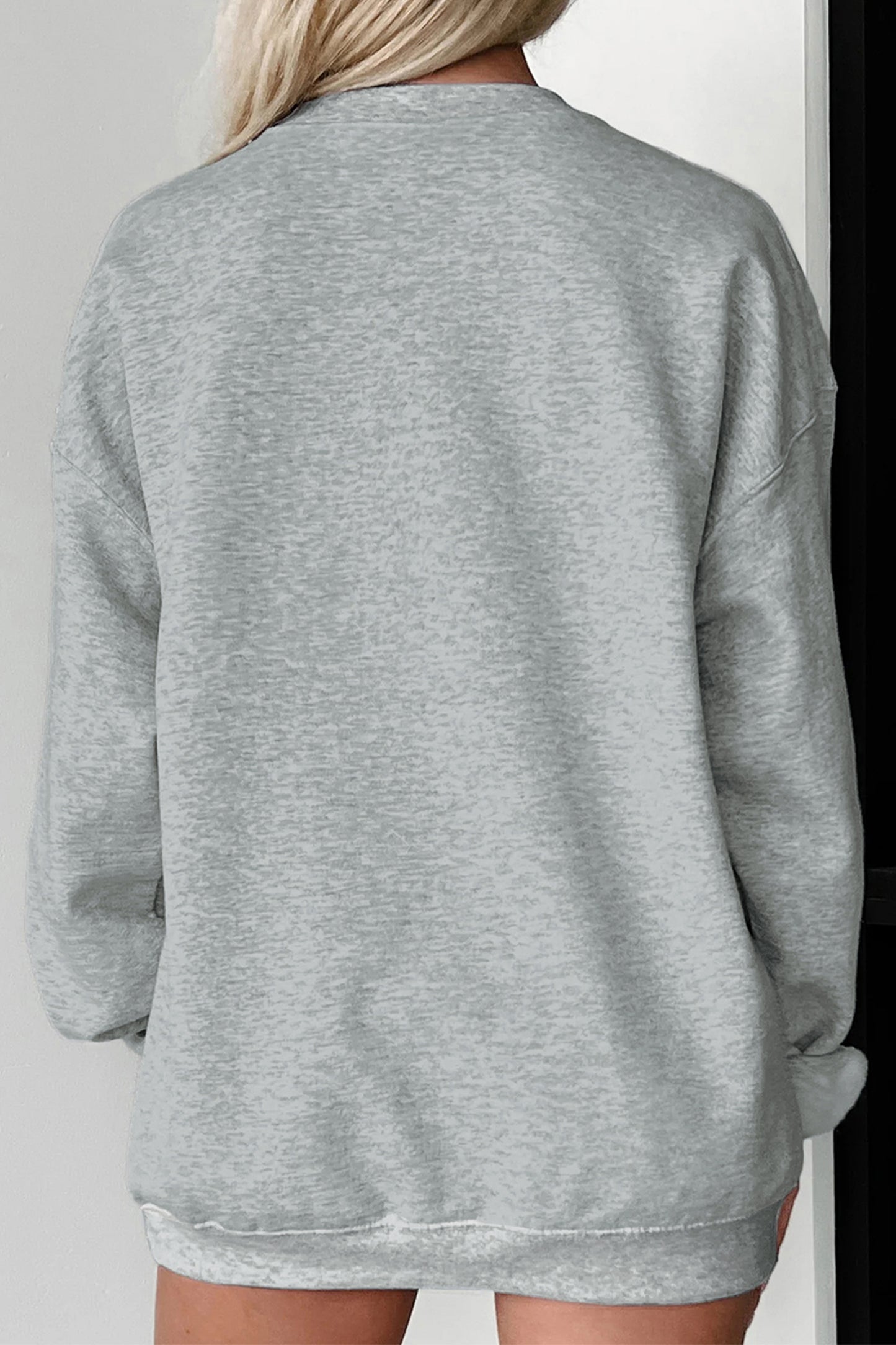Light Grey PUMPKIN SEASON Oversized Pullover Sweatshirt - Blu Pepper Boutique