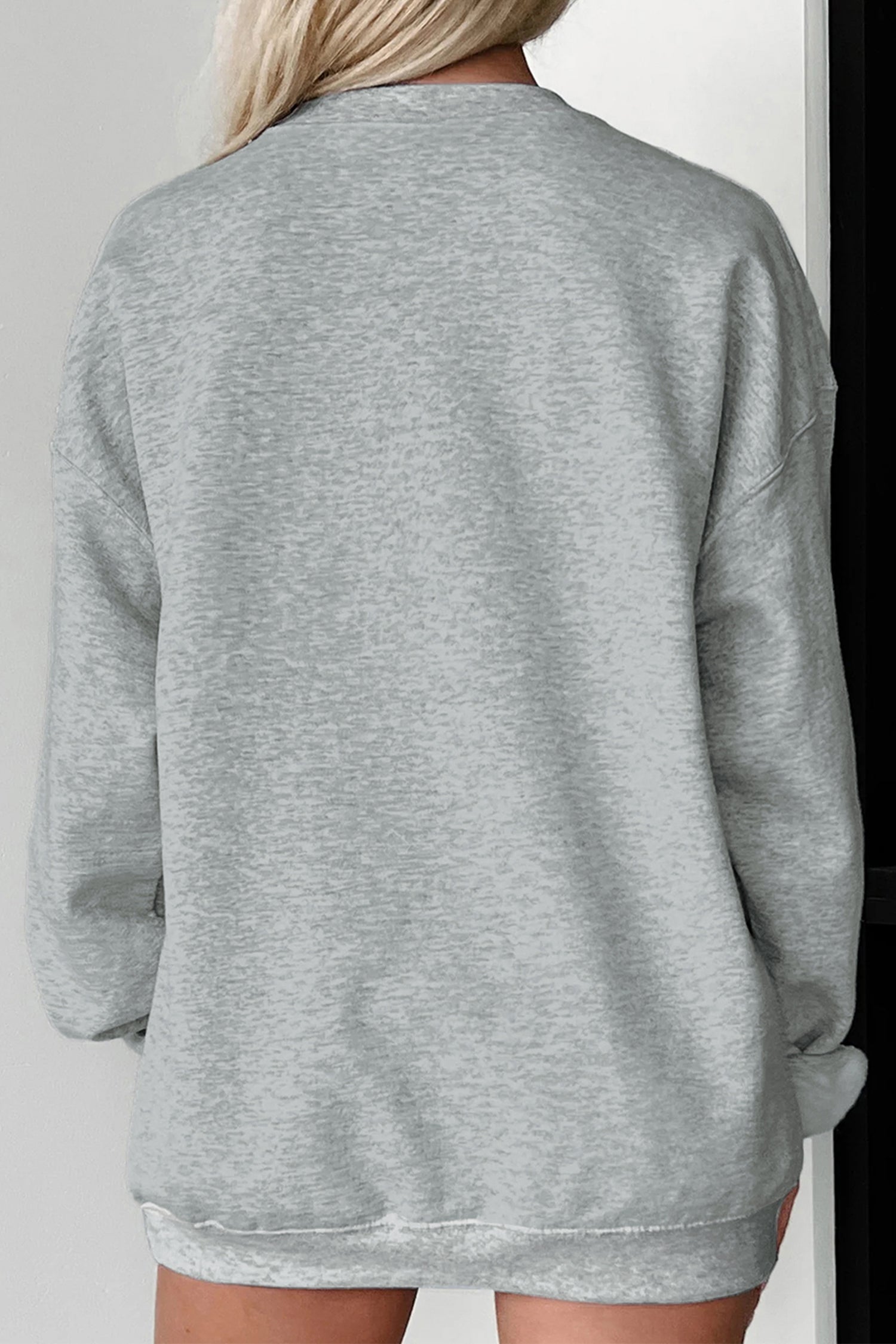Light Grey PUMPKIN SEASON Oversized Pullover Sweatshirt - Blu Pepper Boutique