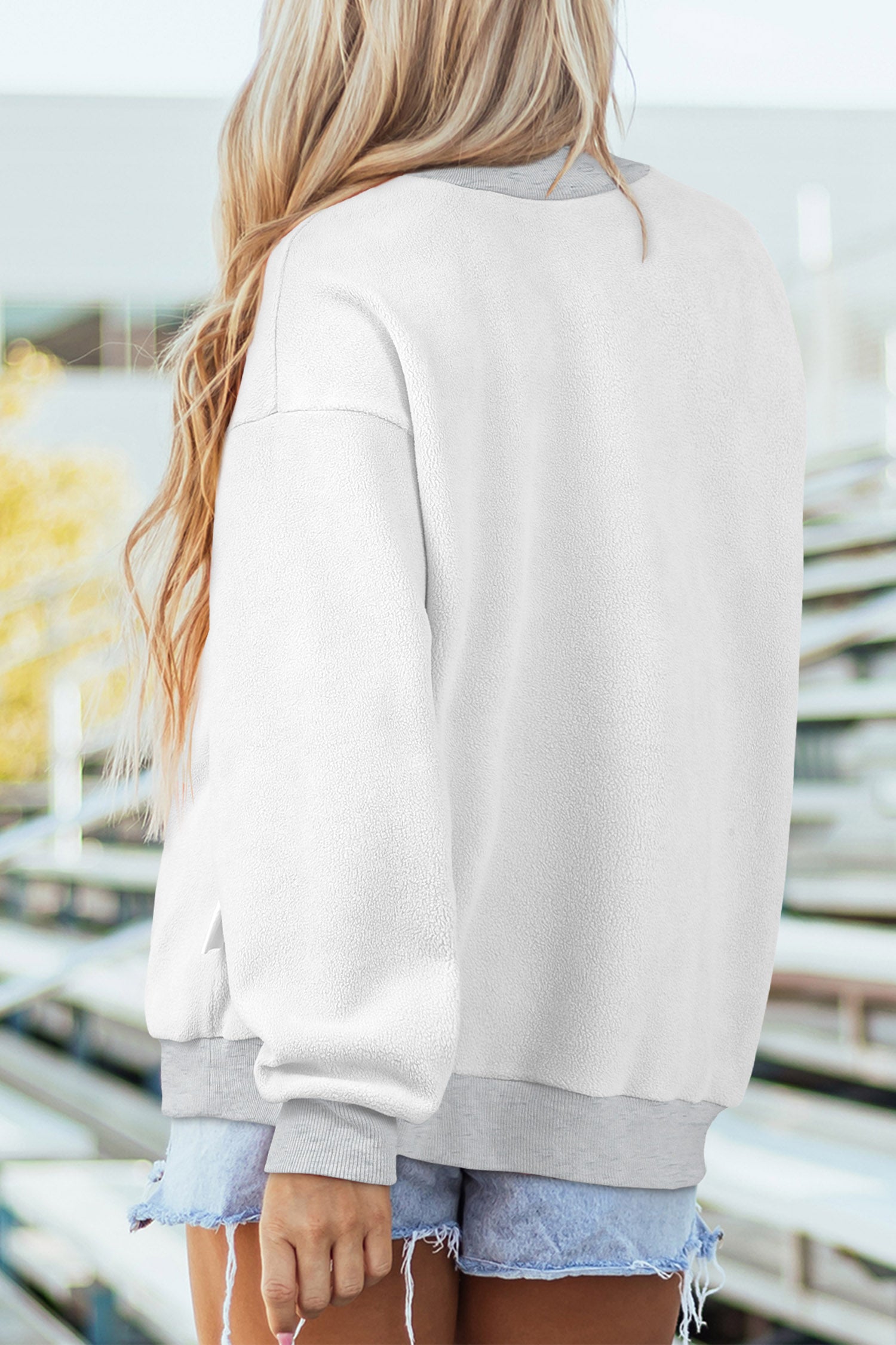 Light Grey Halloween Pumpkin Face Print Pullover Mock Neck Sweatshirt - Blu Pepper Boutique