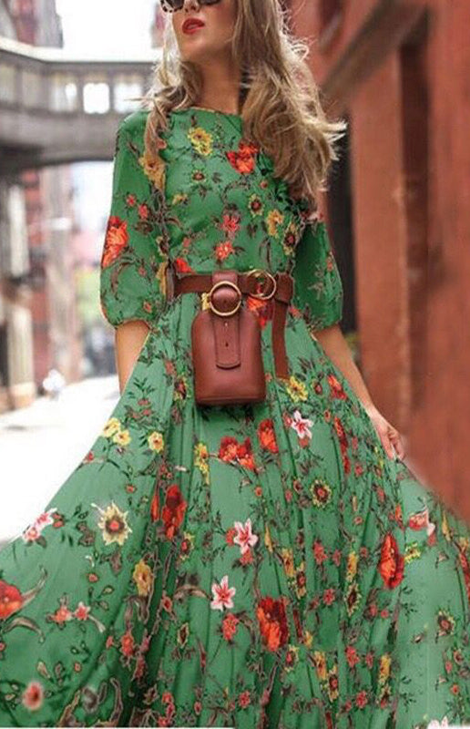 Women's Floral Print Maxi Dress