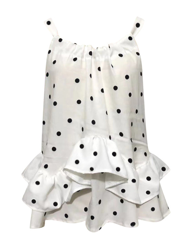 Women's Solid Color Tie Back Halter Neck Ruffle Hem Top