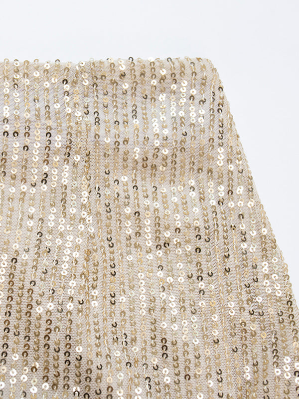 New women's street fashion long sexy hottie sequined skirt